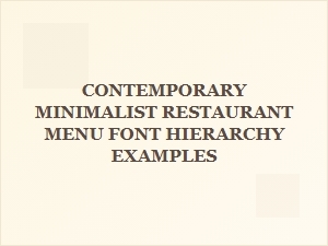 A Contemporary Menu's Minimalist Typography